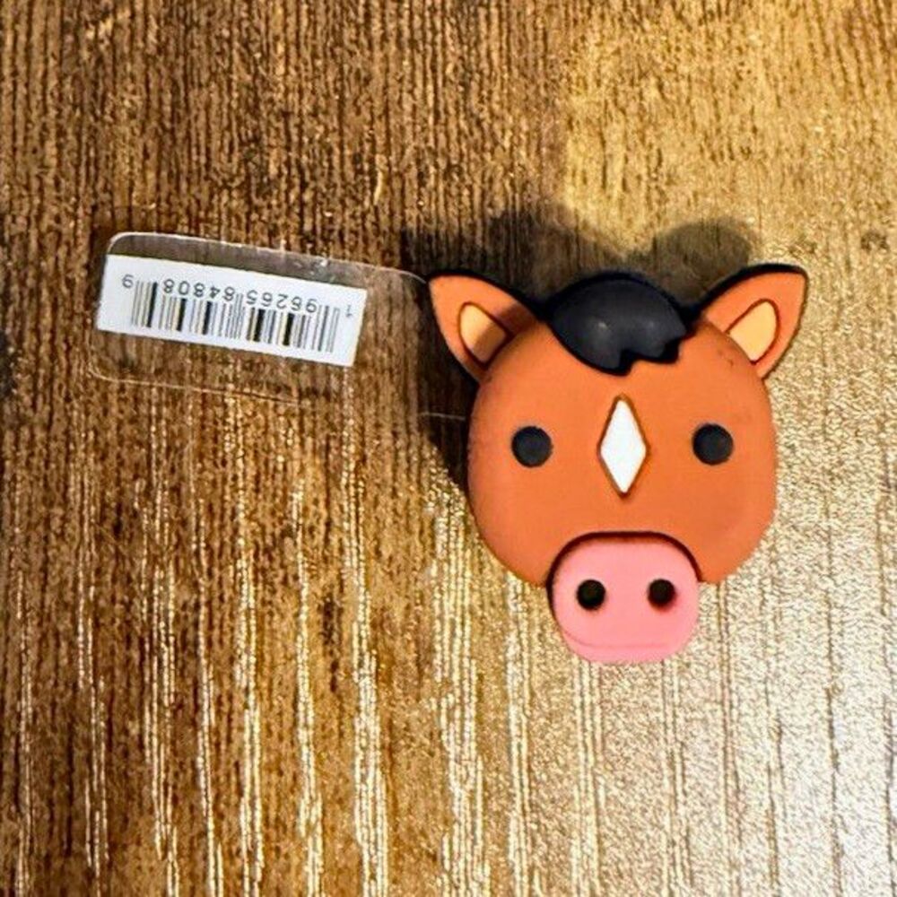 3D Cow Shoe Charm Rubber Animal Print Brown Pink Black Girls Croc Charm